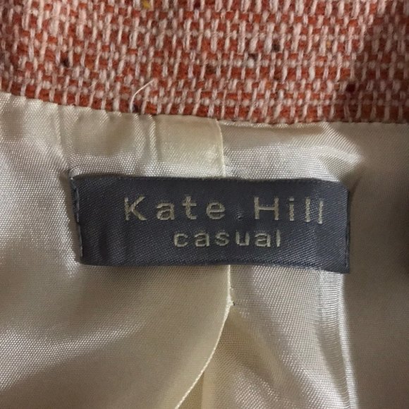 {Kate Hill} Pink Tweed Wool Blazer size 8 - Picture 9 of 10